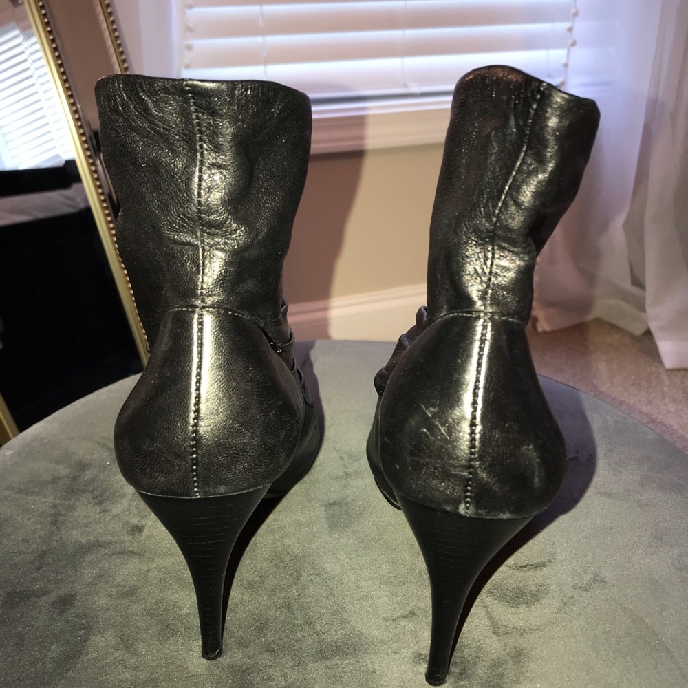 ALDO size 40 open toe black leather ankle boot - Picture 3 of 3